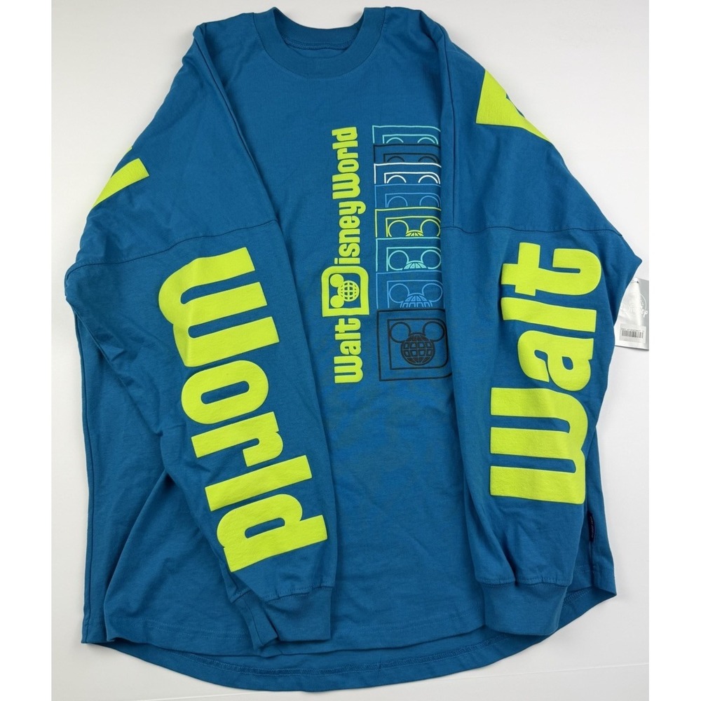 Disney Parks Spirit Jersey World of Disney Neon Graphic Long Sleeve Large NWT
